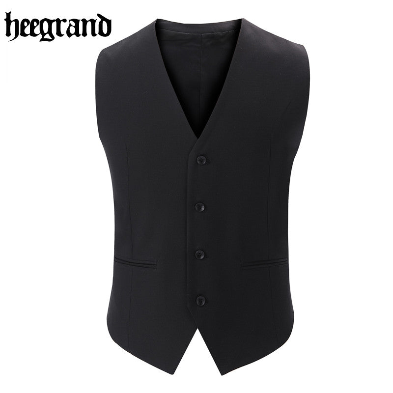 HEE GRAND 2017 New Chaleco Hombre Fashion Plus Size Slim Fit  Sleeveless Cotton Waistcoat Suit Vest Male Formal Suit Vest MWB221