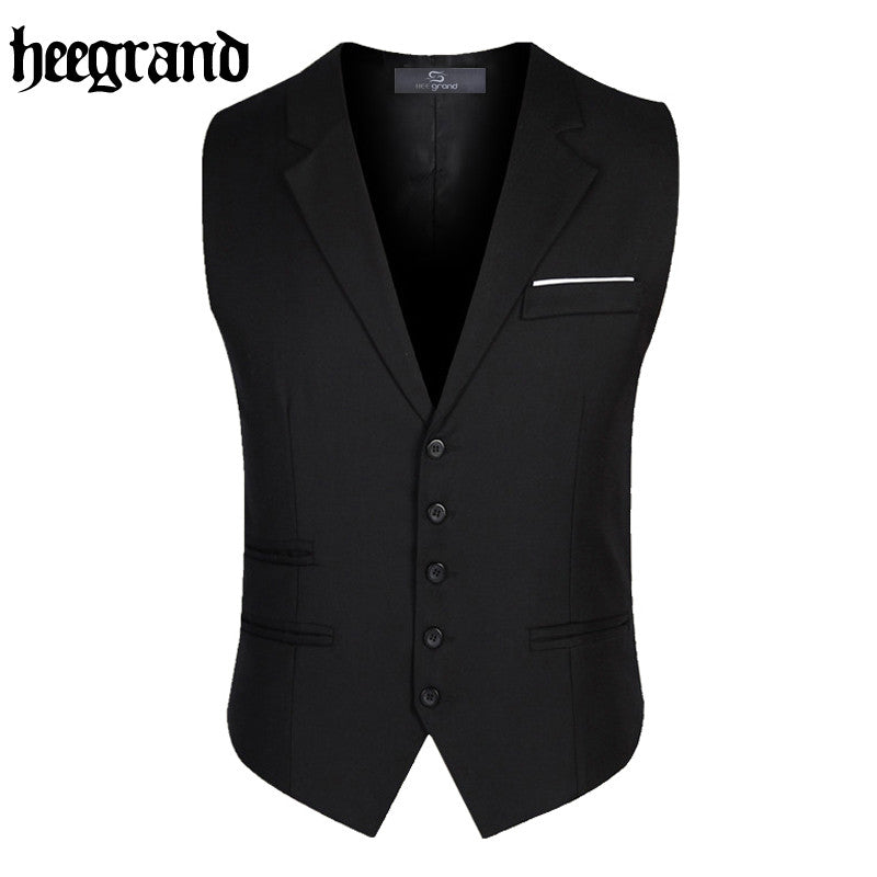 HEE GRAND 2017 Men Pockets Waistcoat Slim Suit Vests Formal Outwear High Quality British Style Blazer Vests MWB220