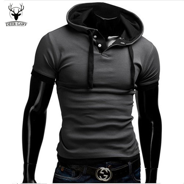 Summer Men t Shirts 2016 New Fashion Tops Tees Hooded Short Sleeve T Shirt Mens Clothing Casual Tee Shirts hombre t-shirts