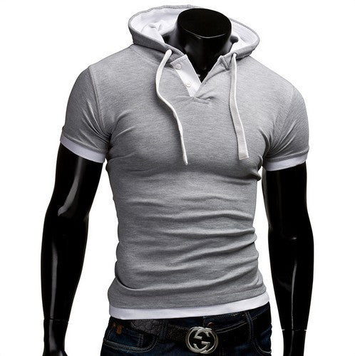 Summer Men t Shirts 2016 New Fashion Tops Tees Hooded Short Sleeve T Shirt Mens Clothing Casual Tee Shirts hombre t-shirts