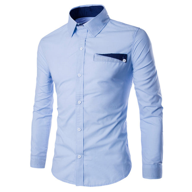 2017 Mens Premium Stylish Lapel Neck Comfy Tops Long Sleeve Button Down Casual Formal Slim Fit Dress Shirt