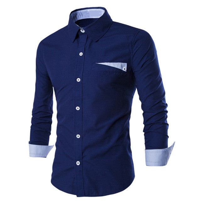 2017 Mens Premium Stylish Lapel Neck Comfy Tops Long Sleeve Button Down Casual Formal Slim Fit Dress Shirt