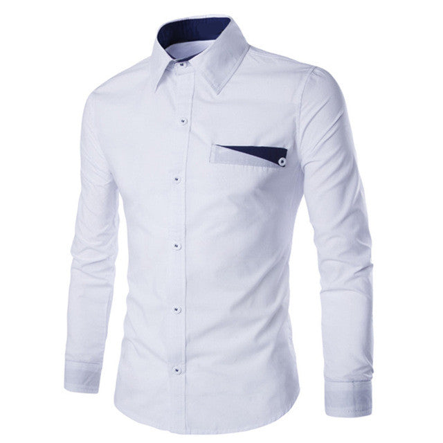2017 Mens Premium Stylish Lapel Neck Comfy Tops Long Sleeve Button Down Casual Formal Slim Fit Dress Shirt