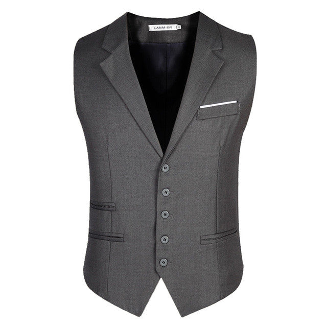 HEE GRAND 2017 Men Pockets Waistcoat Slim Suit Vests Formal Outwear High Quality British Style Blazer Vests MWB220