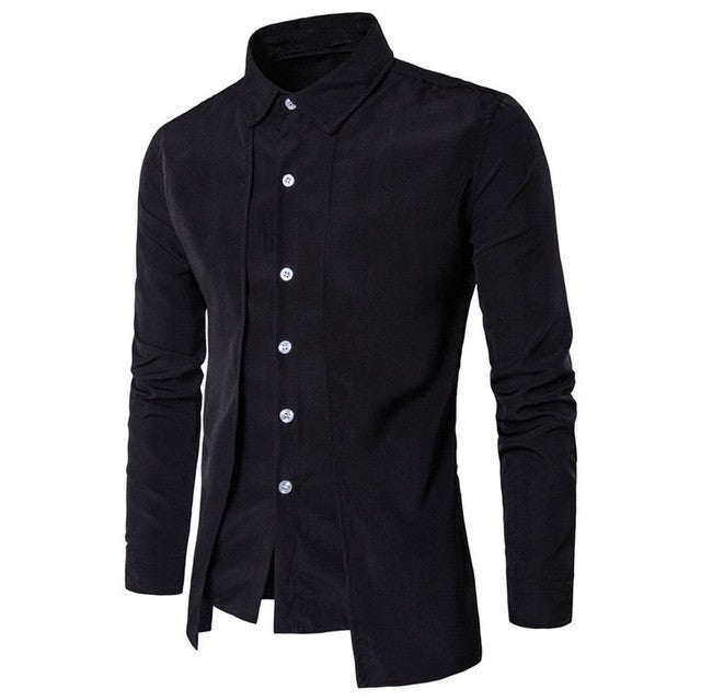 2017 New Spring Cotton Dress Shirts High Quality Long Sleeve Mens Wedding Casual Shirt Men Slim Fit Social Shirts Male Lapel Top