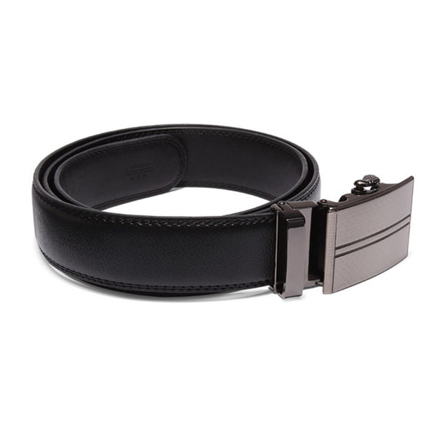 Pants Strap Belt With Metal Buckle Famous Brand Mens Automatic Buckle Leather Black Belt High Quality Fashion Men Business