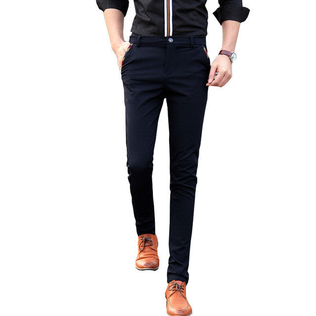 HEE GRAND 2007 High Quality Casual Pants Men Solid Work Pants Clothing Slim Fit Cotton Formal Male Trousers MKZ043