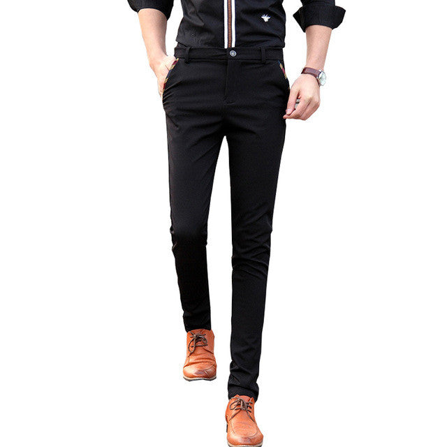 HEE GRAND 2007 High Quality Casual Pants Men Solid Work Pants Clothing Slim Fit Cotton Formal Male Trousers MKZ043