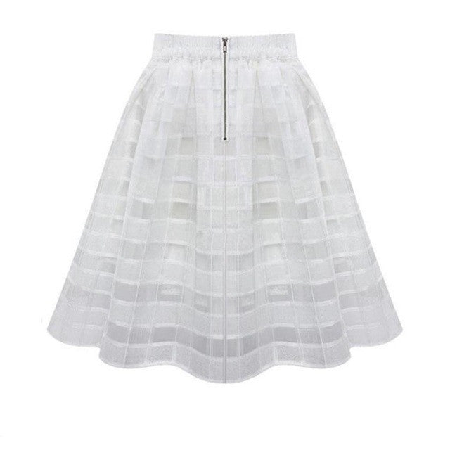 JECKSION High Waist Women Skirts Fashion Organza Skirts Zipper faldas for Ladies Tulle Skirt womens skirts