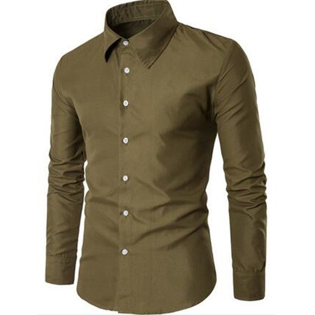 Brand 2017 Men Dress Shirts Formal Business Slim Fit Long Sleeve Shirts Camisa Masculina Male Cotton Casual Shirts Plus Size 4XL