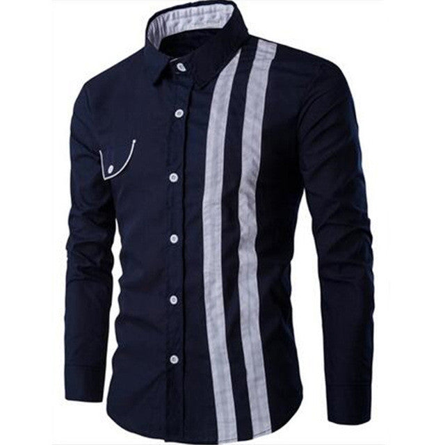 2017 Fashion Brand Camisa Masculina Long Sleeve Shirt Men Button Down Slim Fit Design Lapel Top Formal Casual Male Dress Shirt