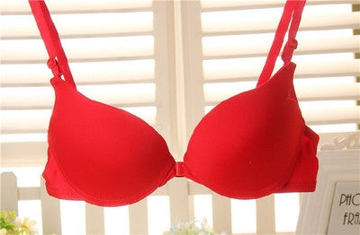 front button push up bra