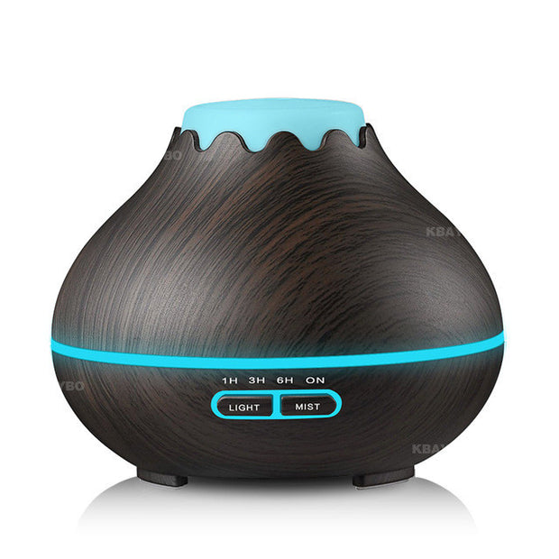 400ml Air Humidifier Essential Oil Diffuser Aroma Lamp Aromatherapy Electric Aroma Diffuser Mist Maker for Home-Wood