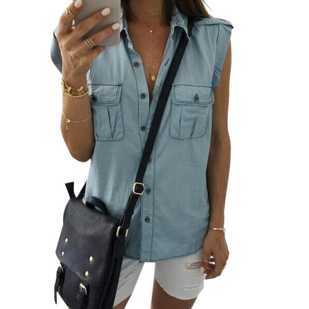 JECKSION Summer Women Denim Vest Fashion Sleeveless Blouse 2016 New Arrivel Casual Tank Tops #LWN