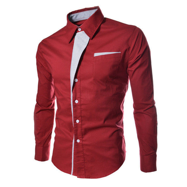 2017 Mens Long Sleeve Casual Shirt Premium Cotton Chemise For Male Slim Fit Buttons Turn Down Collar Fashion High Quality Shirts