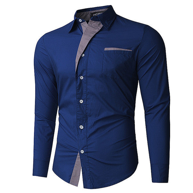 2017 Mens Long Sleeve Casual Shirt Premium Cotton Chemise For Male Slim Fit Buttons Turn Down Collar Fashion High Quality Shirts