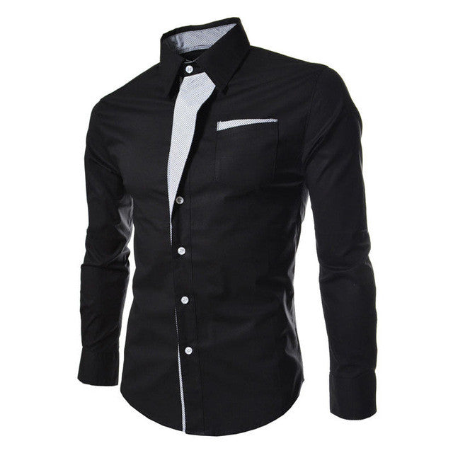 2017 Mens Long Sleeve Casual Shirt Premium Cotton Chemise For Male Slim Fit Buttons Turn Down Collar Fashion High Quality Shirts